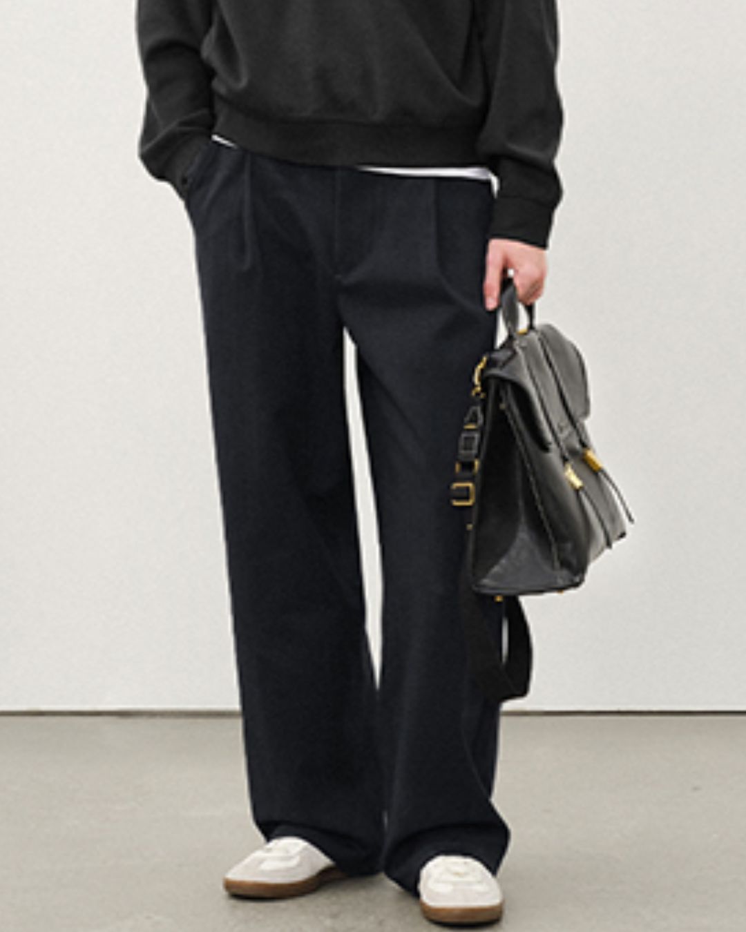 Wool Straight Wide Pants WP079