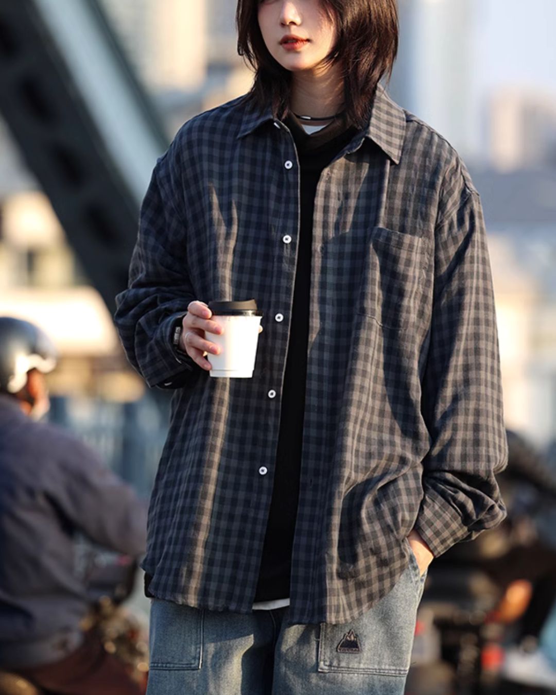 Casual Check Shirt LS048