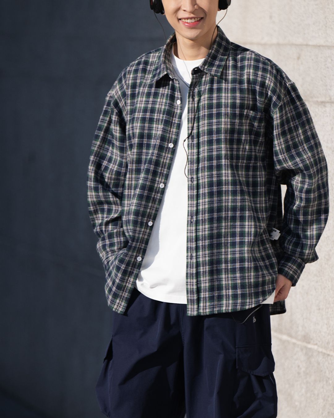 Casual Cotton Check Shirt LS089