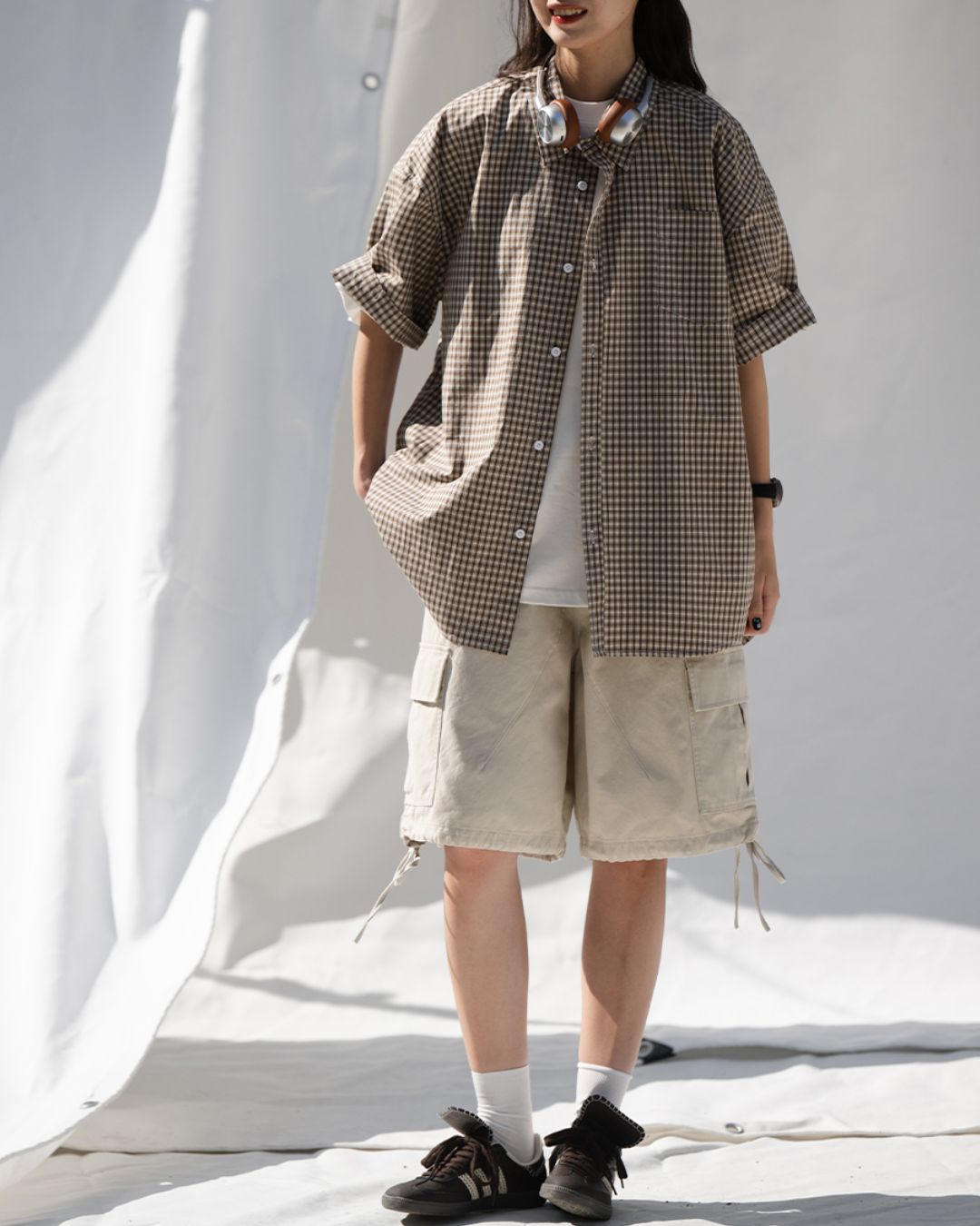 Casual Cotton Check Shirt SS075