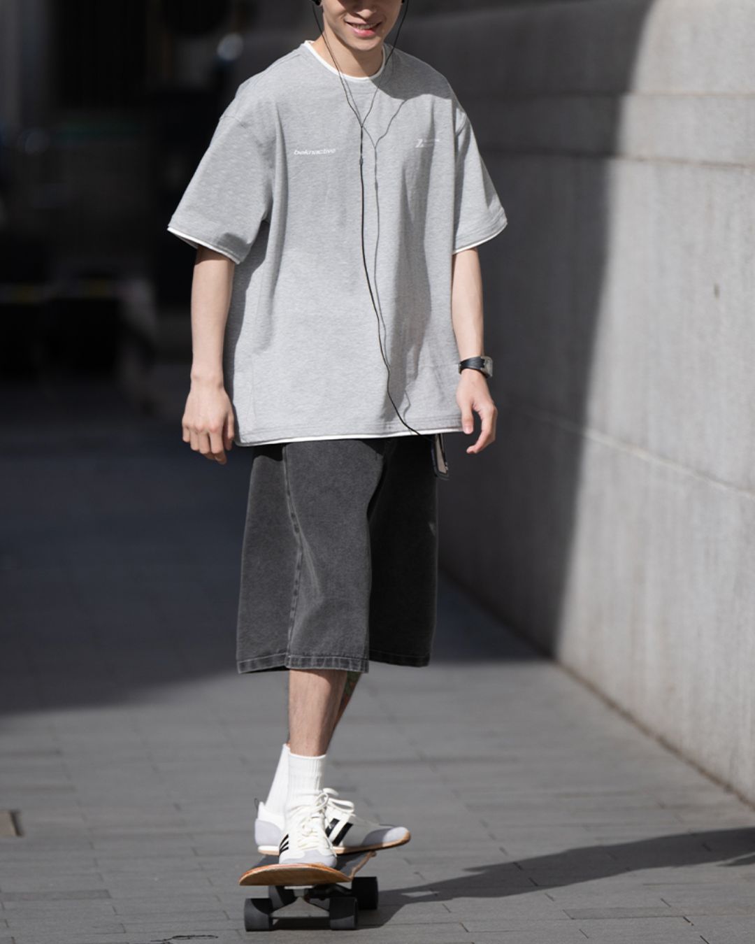 Layered Cotton T-shirt ST163