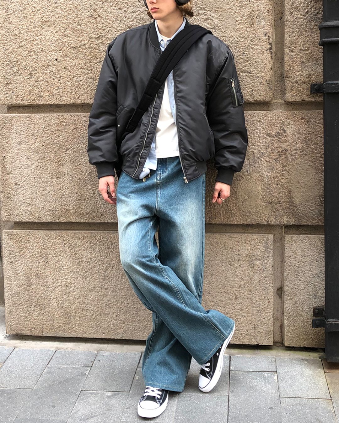 Washed Blue Straight Jeans DP051