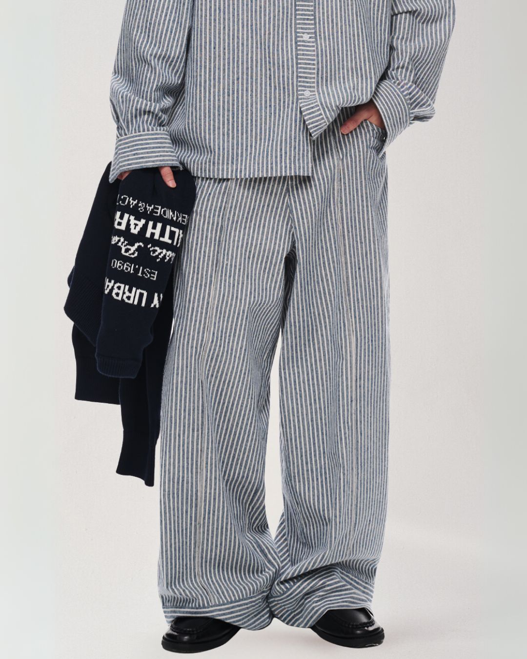 Cotton Striped Wide Pants WP082
