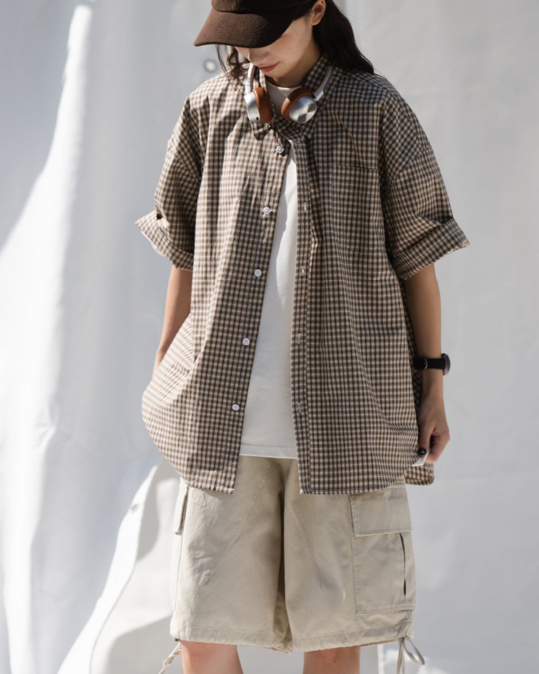 Casual Cotton Check Shirt SS075