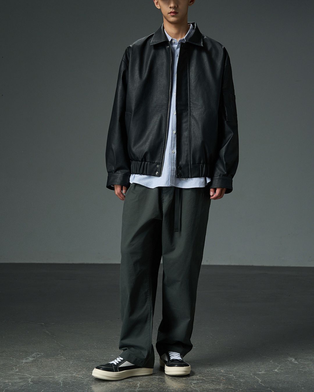 Basic PU Leather Jacket JK213