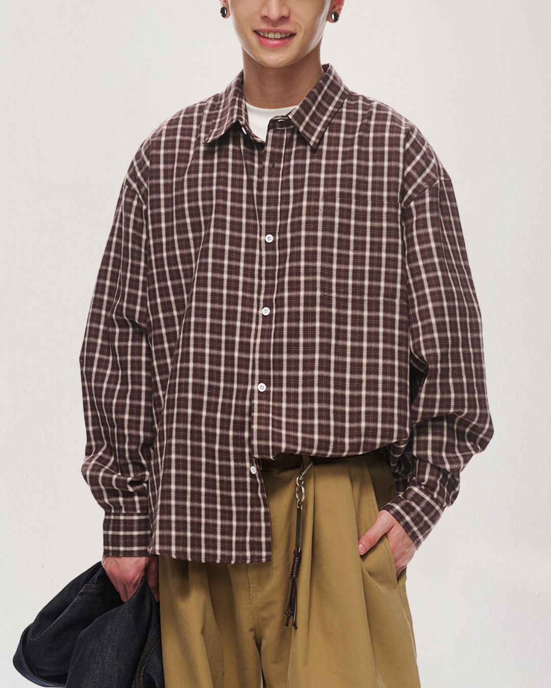 Retro Cotton Check Shirt LS099