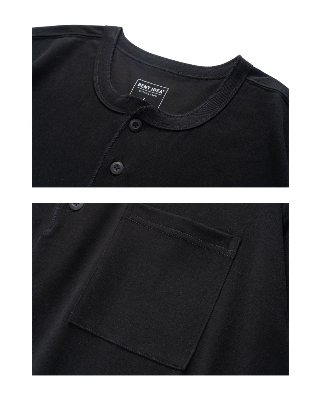 Basic Henley Collar T-shirt ST162