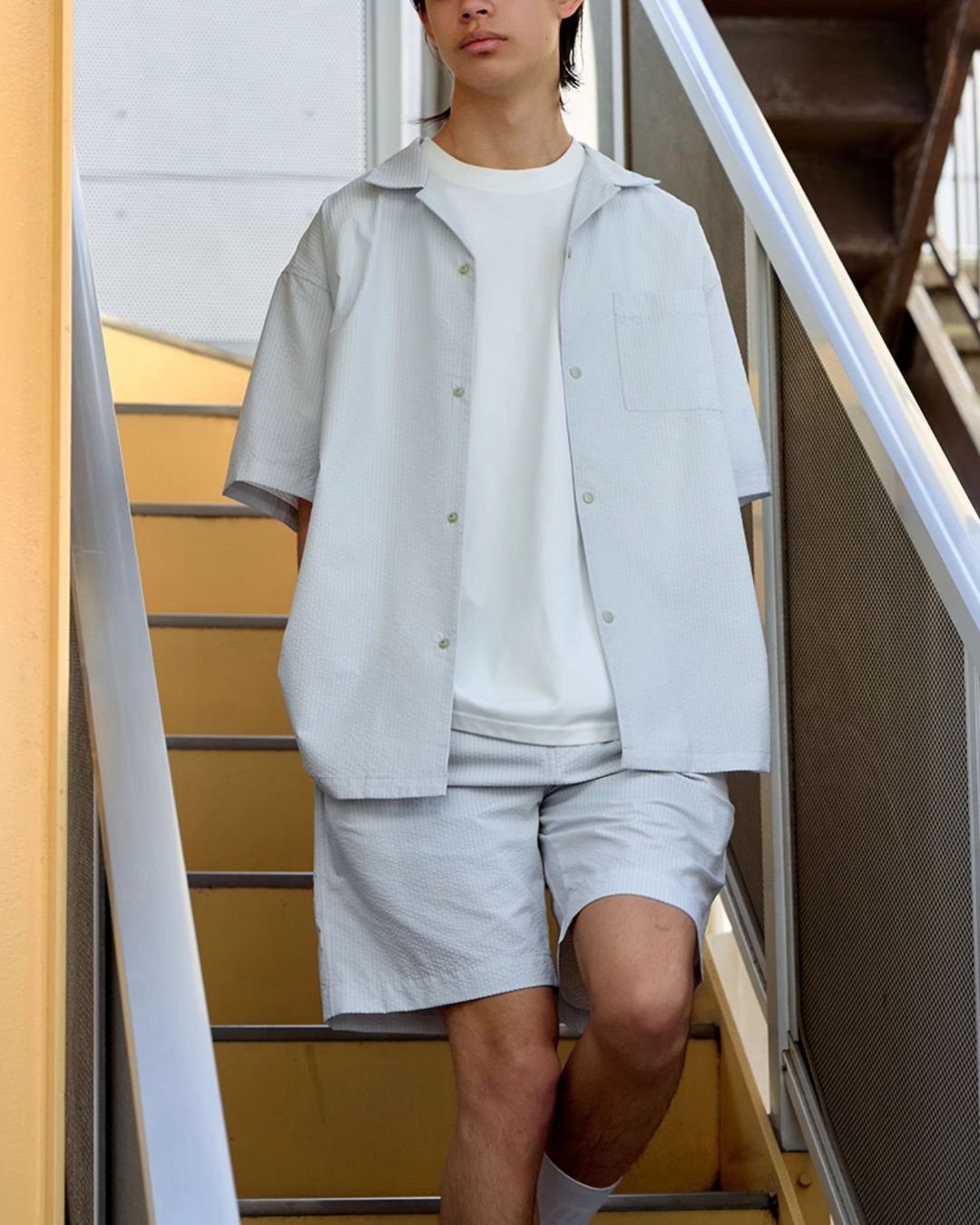 Stripe Seersucker Shirt SS072
