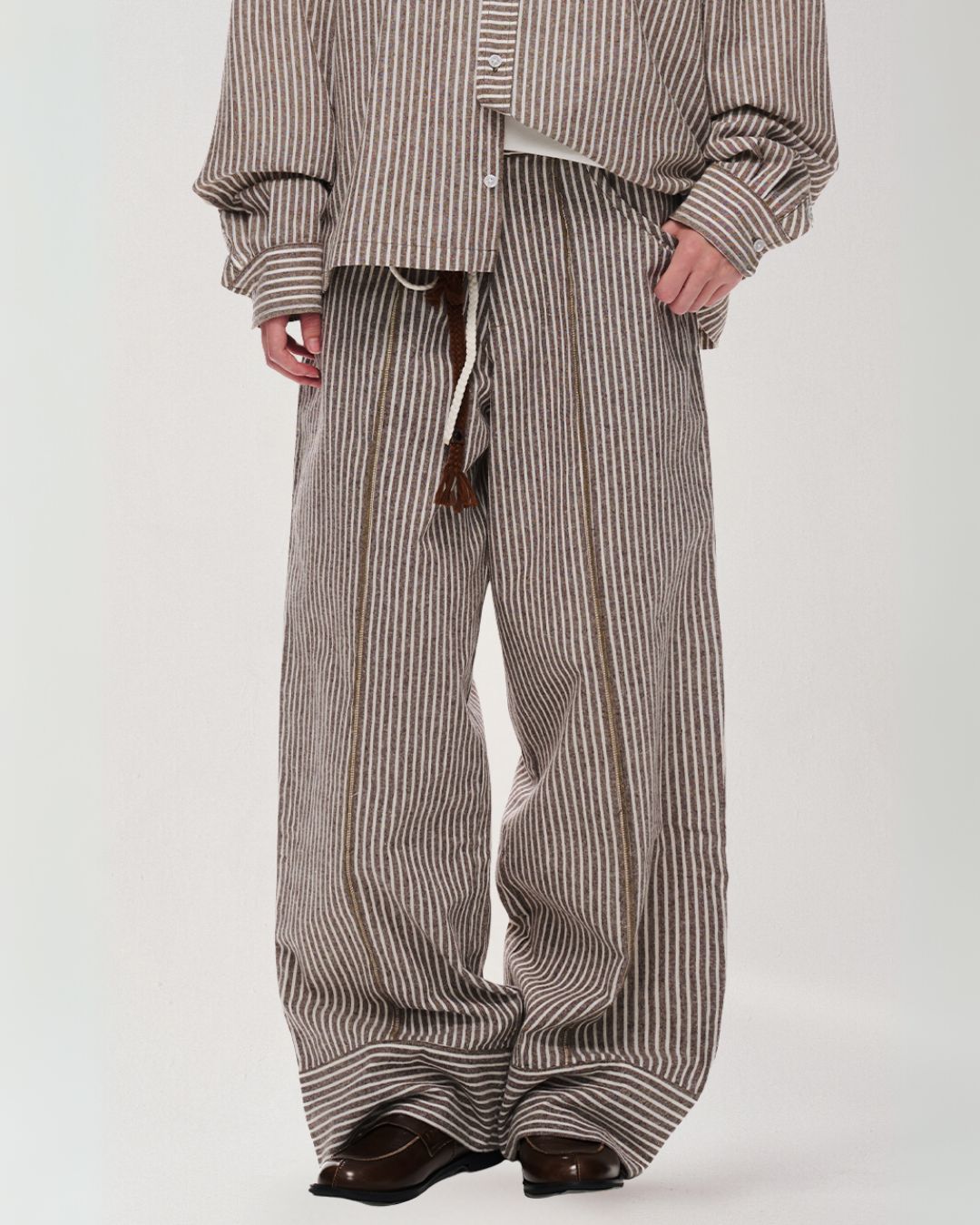 Cotton Striped Wide Pants WP082