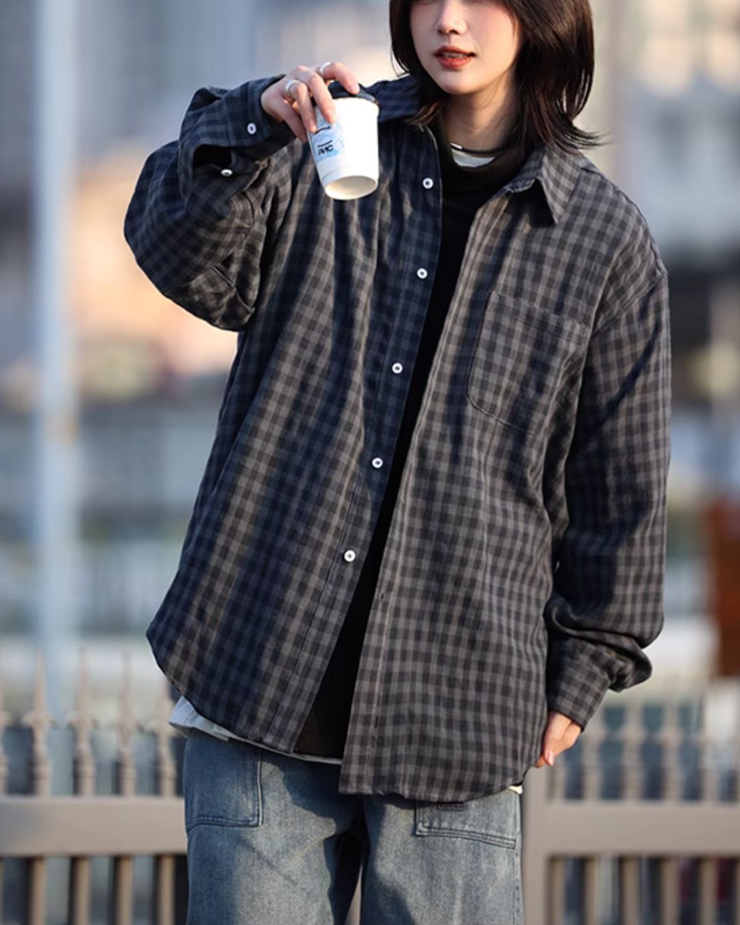Casual Check Shirt LS048