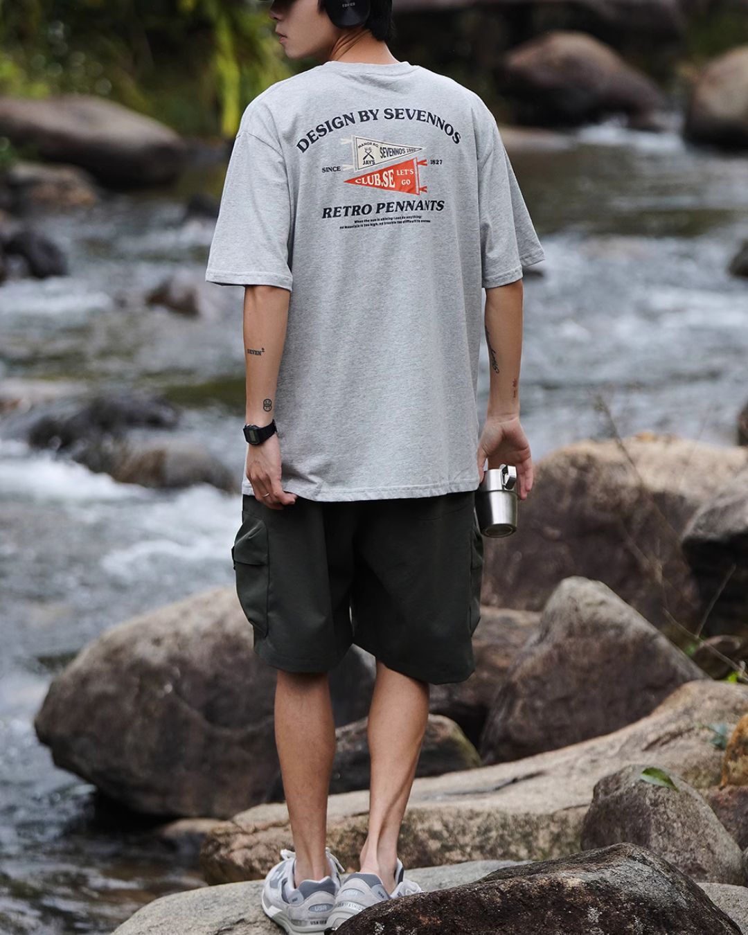 Cotton Back Print T-shirt ST069