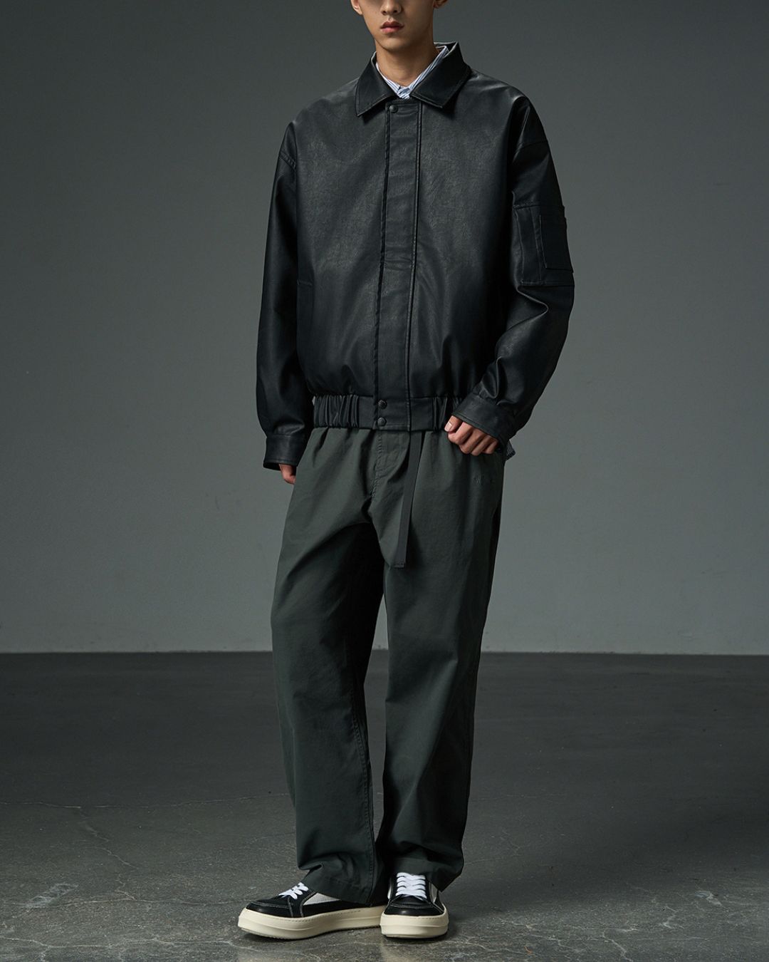 Basic PU Leather Jacket JK213