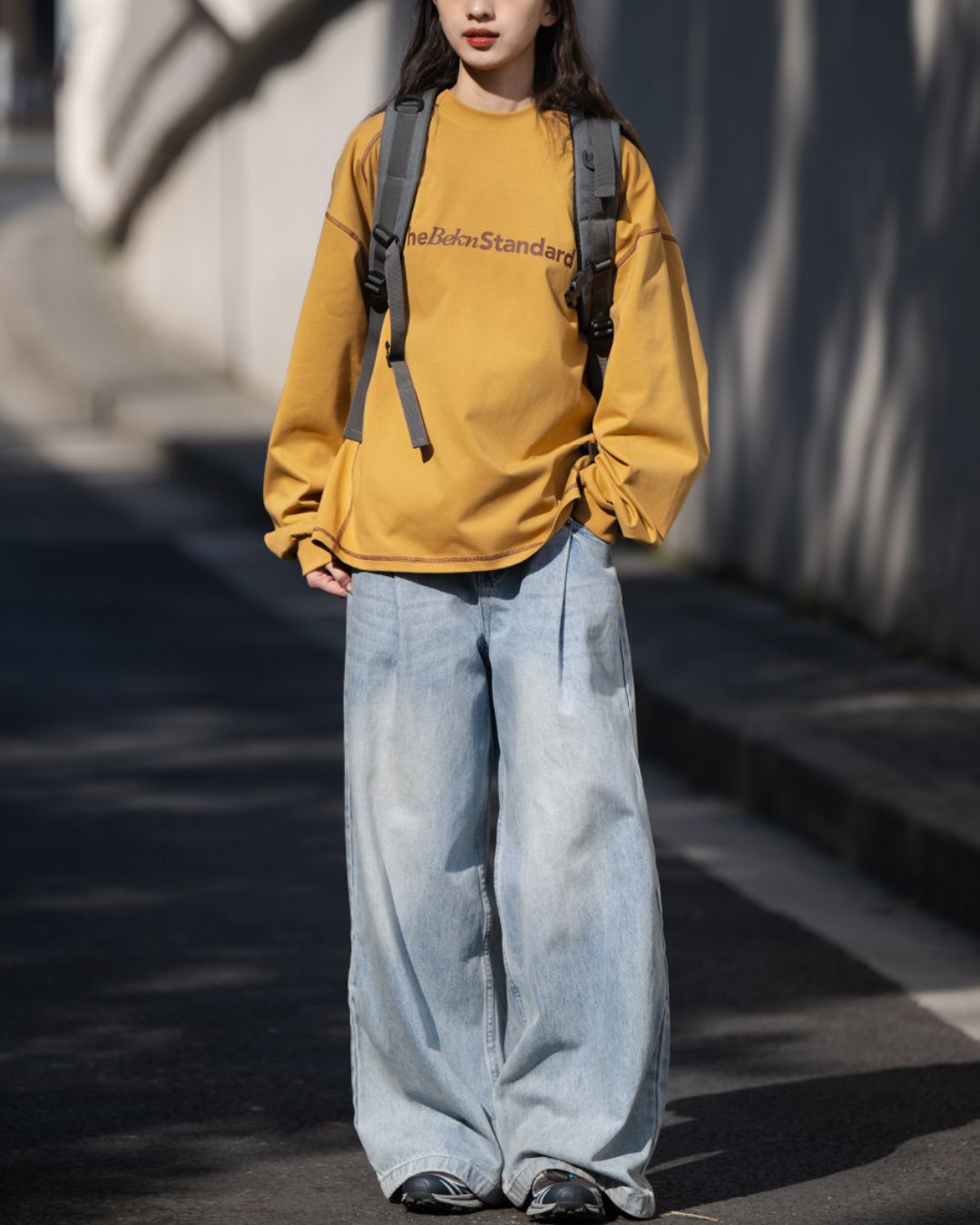 Washed Blue Wide Denim Pants DP048