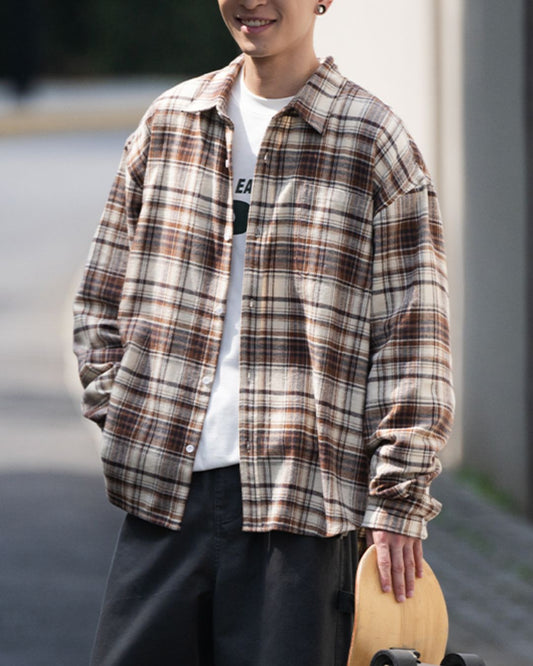 【10日以内お届け】Retro Mood Check Shirt LS081