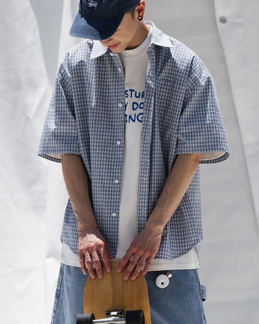 Casual Cotton Check Shirt SS075