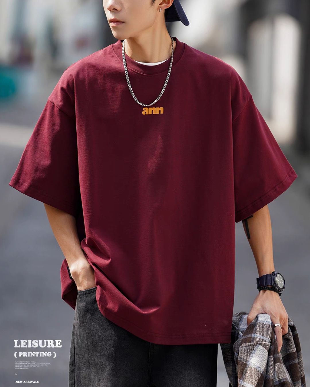 Wide Alphabet Print T-shirt ST099