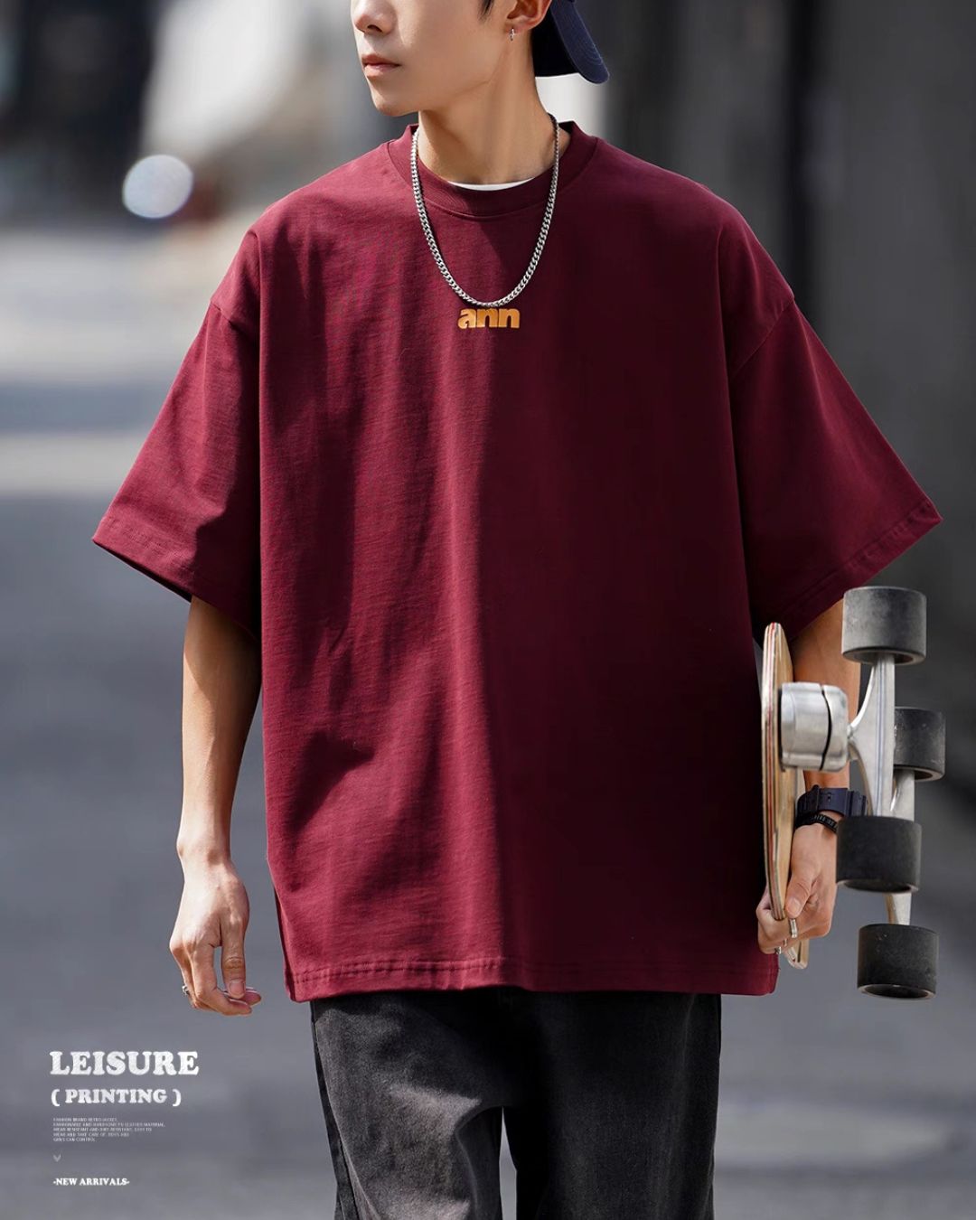 Wide Alphabet Print T-shirt ST099