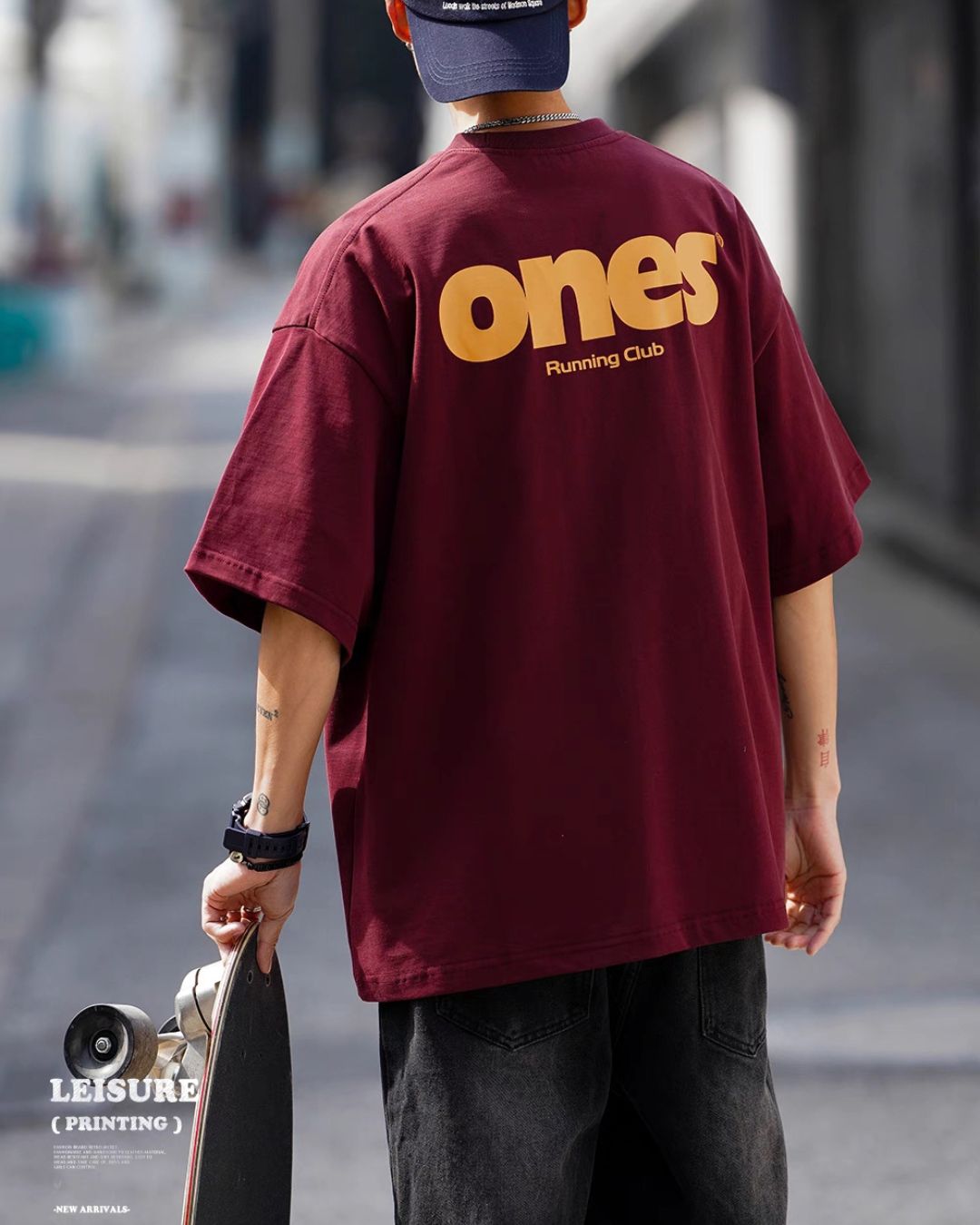 Wide Alphabet Print T-shirt ST099