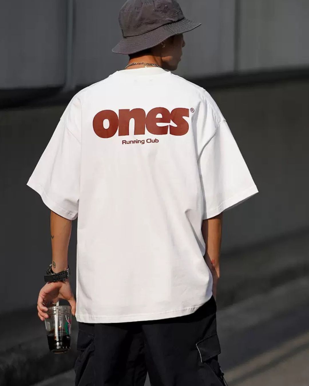 Wide Alphabet Print T-shirt ST099