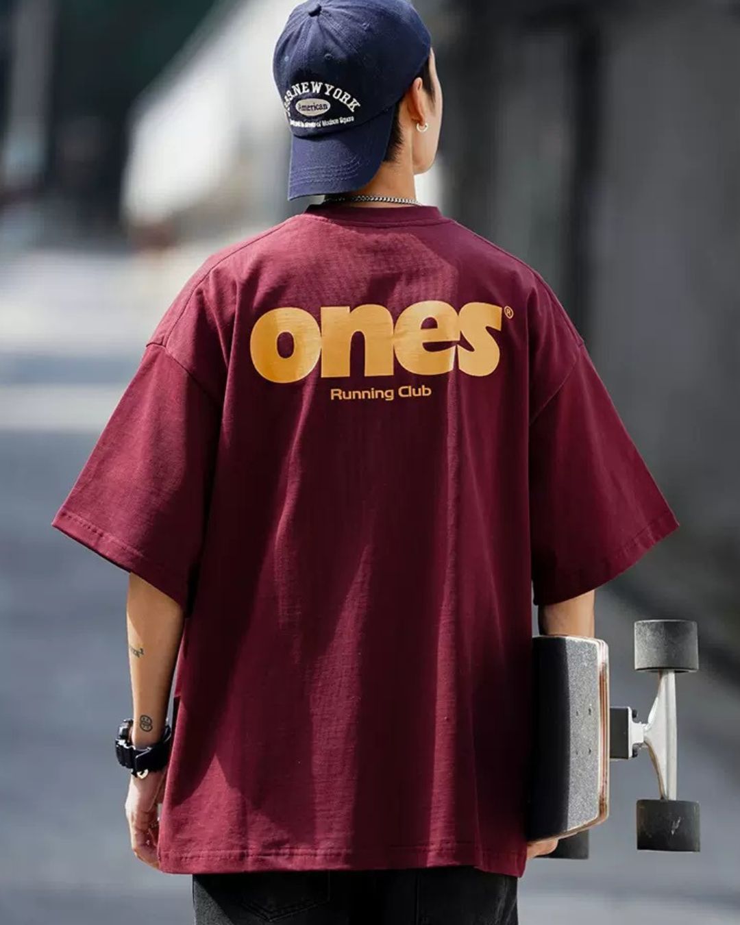 Wide Alphabet Print T-shirt ST099