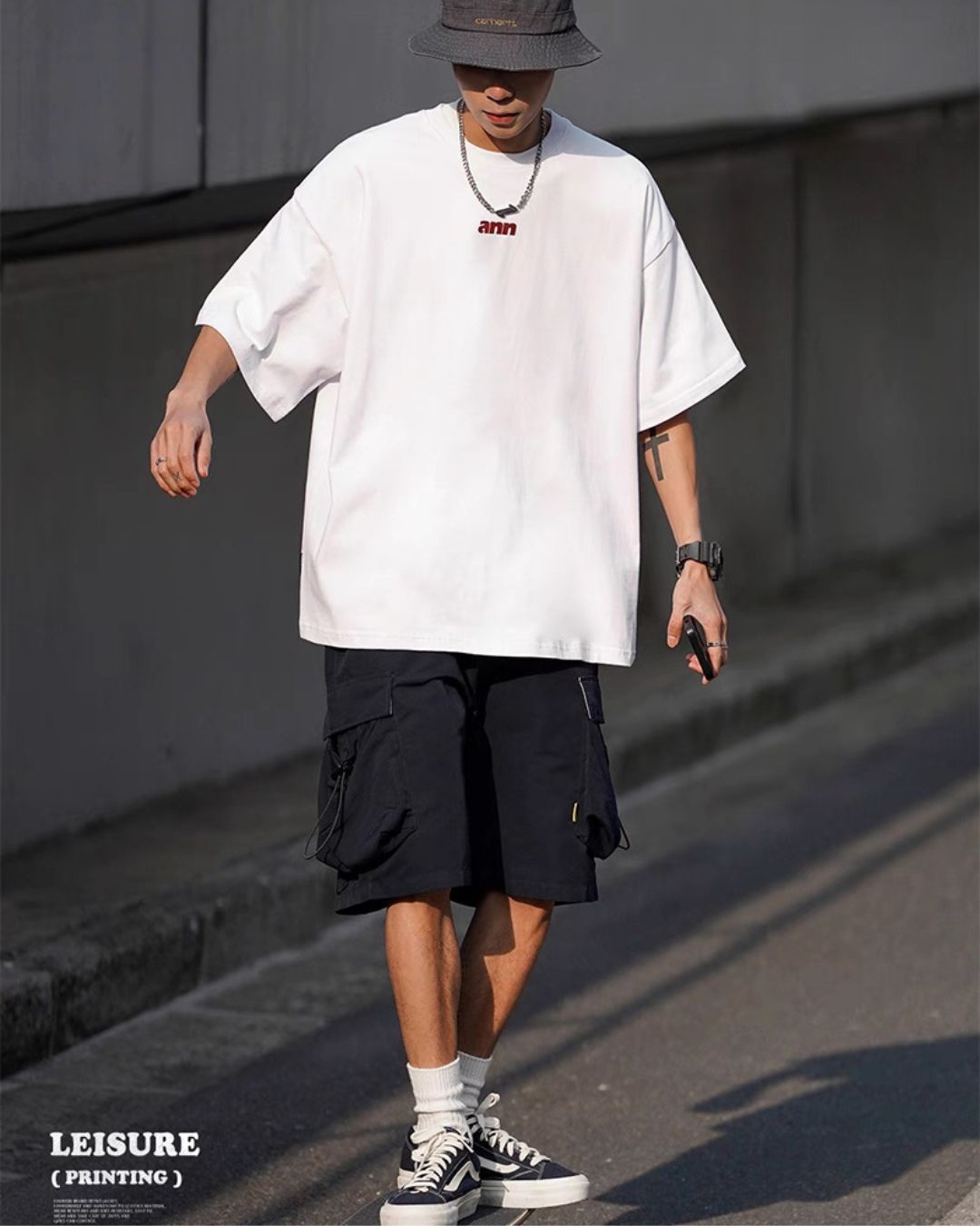 Wide Alphabet Print T-shirt ST099