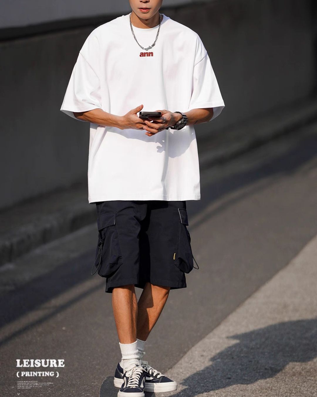 Wide Alphabet Print T-shirt ST099