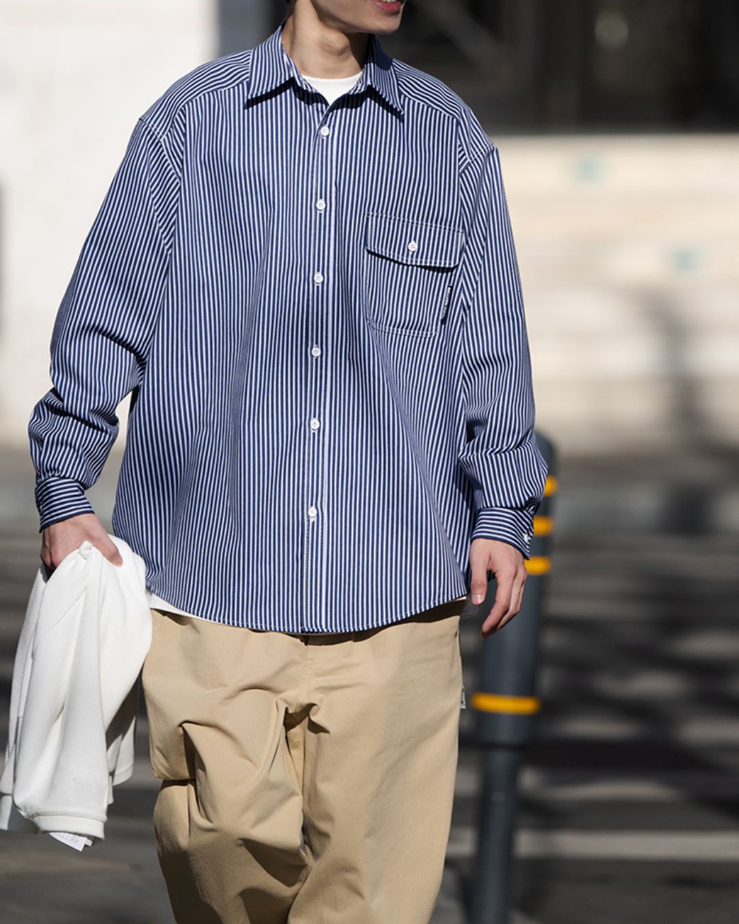 【10日以内お届け】Relaxed Striped Shirt LS035