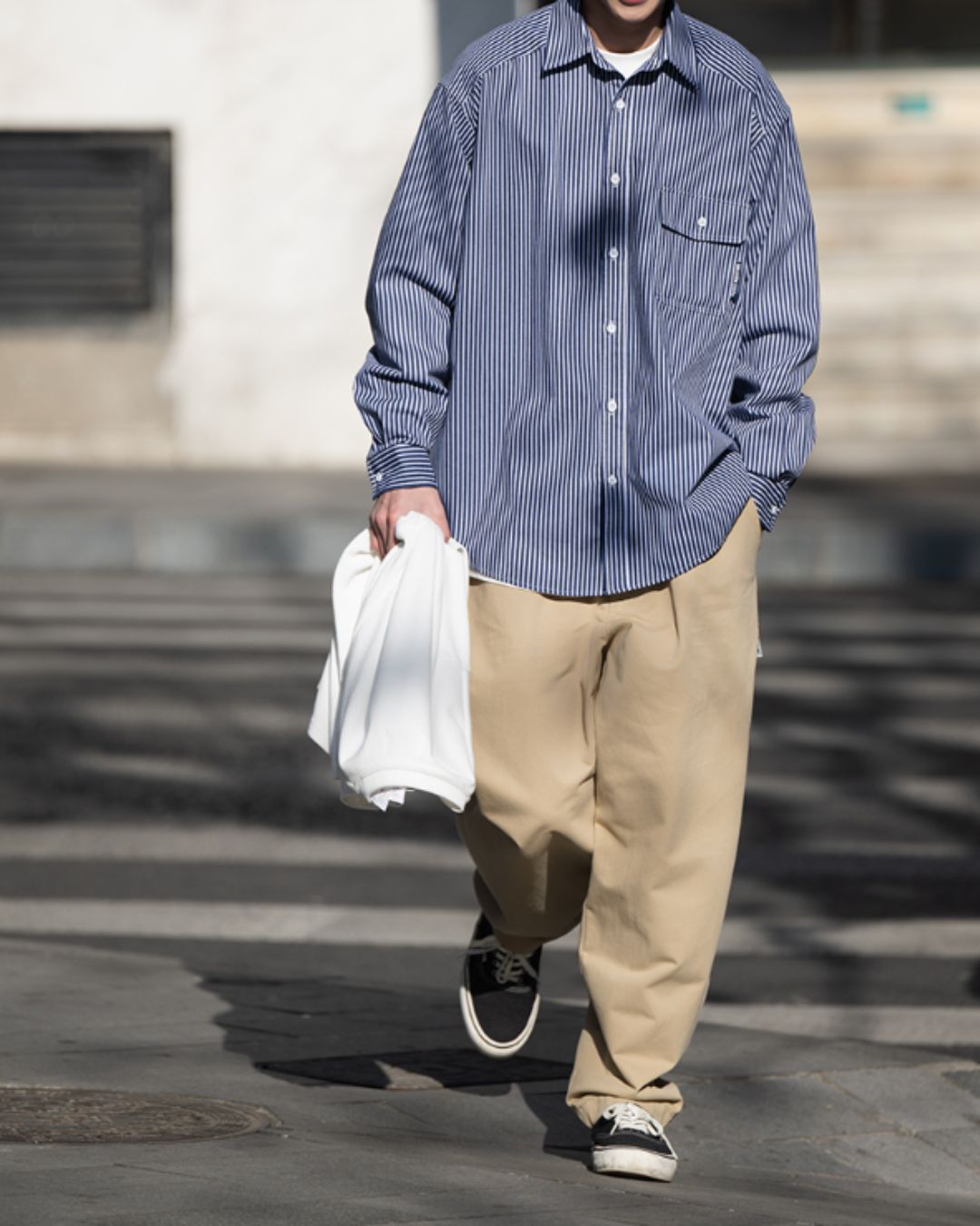 【10日以内お届け】Relaxed Striped Shirt LS035