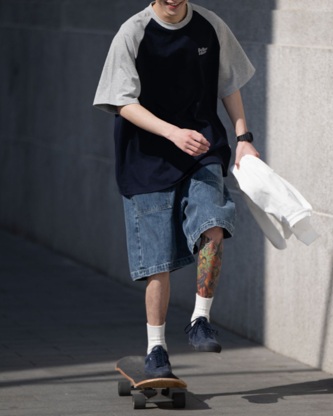 【セール】Cotton Raglan Sleeve T-shirt ST012