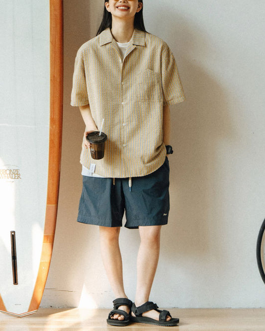 【10日以内お届け】Open Collar Striped-Shirt　SS025