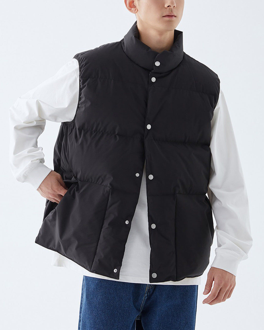 Stand Collar Down Vest　VT011