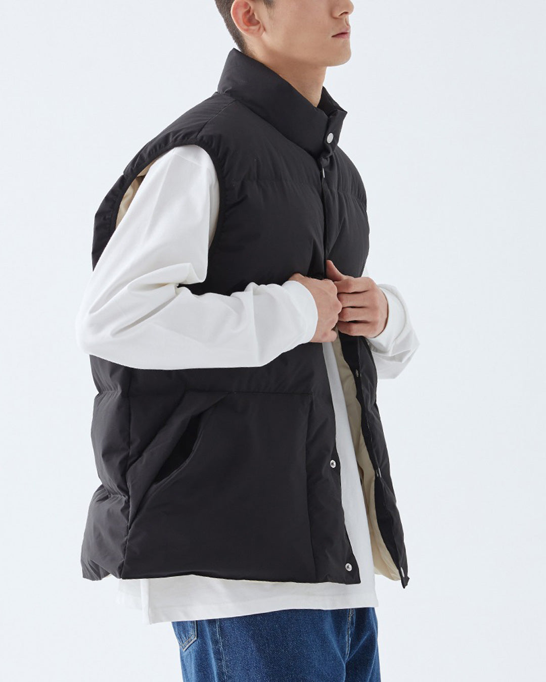 Stand Collar Down Vest　VT011