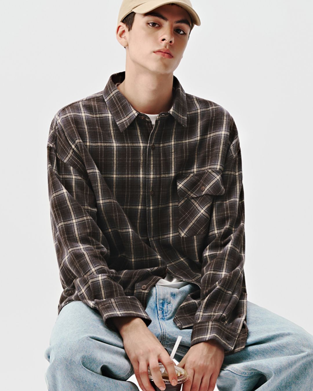 Retro Check Long Sleeve Shirt　LS076