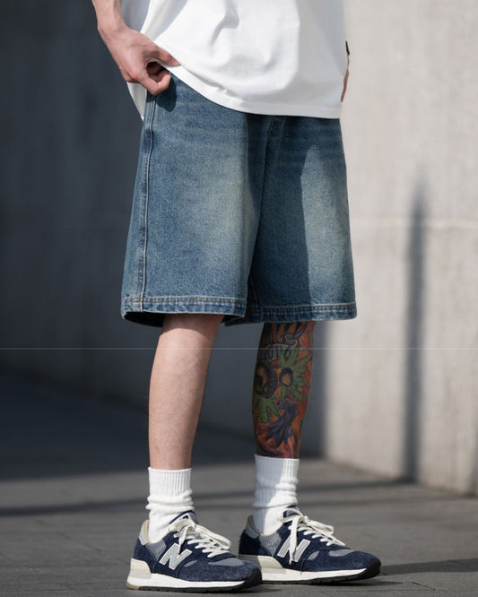 Washed Denim Shorts　SP035