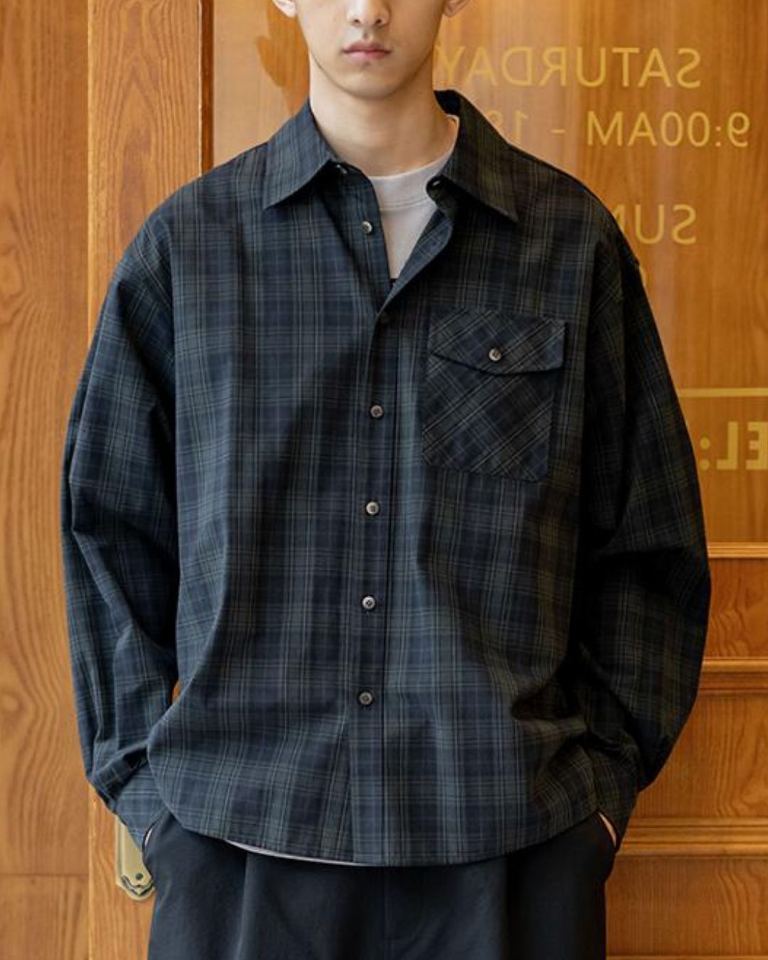 Tartan Check Loose Shirt　LS096