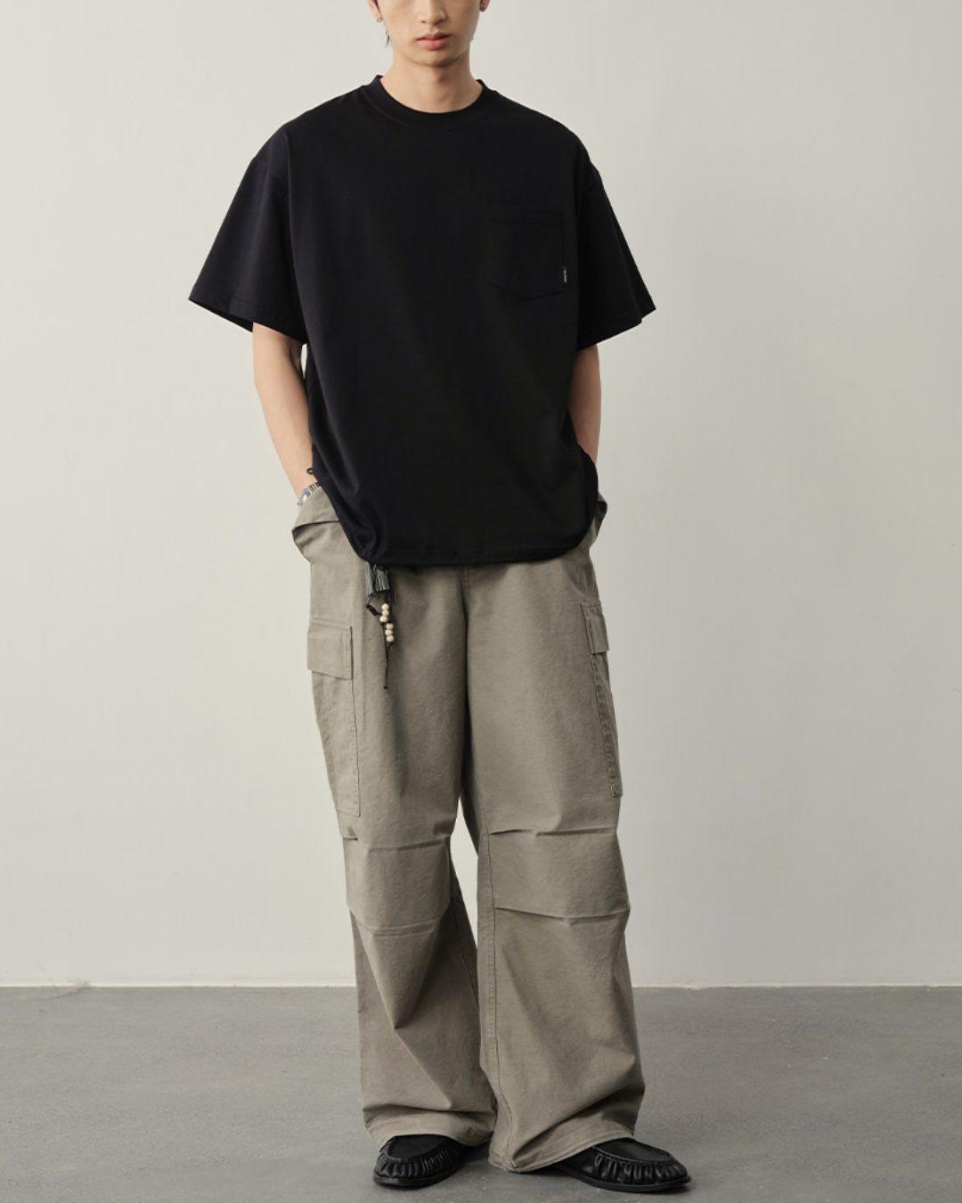 Pocket Drawstring Cool T-shirt　ST183
