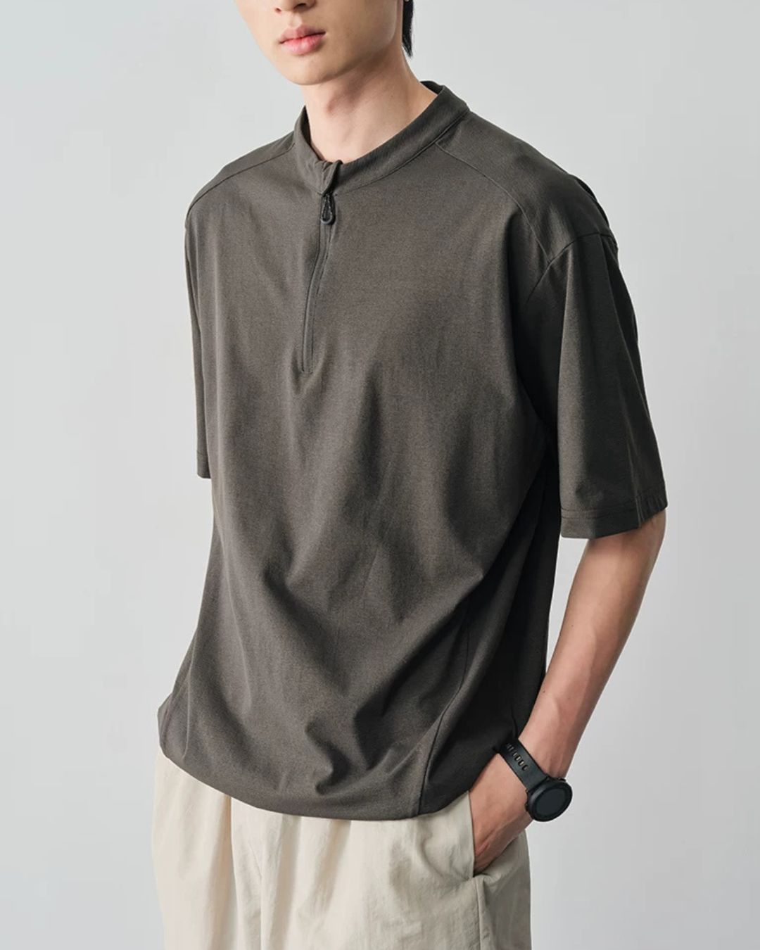 Half-zip Drawstring Pullover　ST202