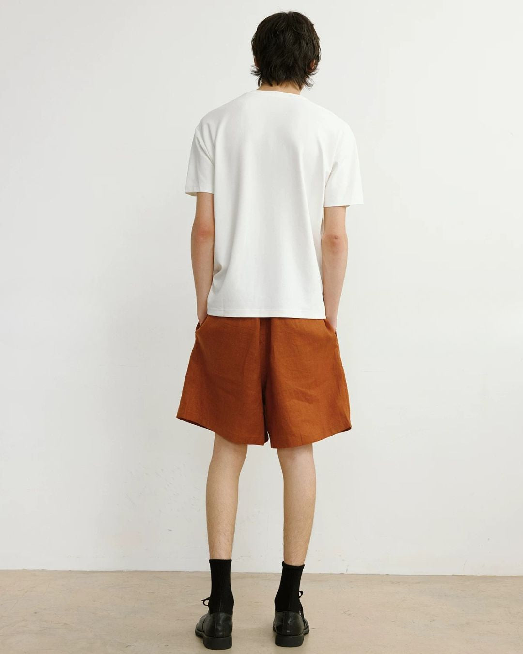 Natural Linen Drawstring Shorts　SP074