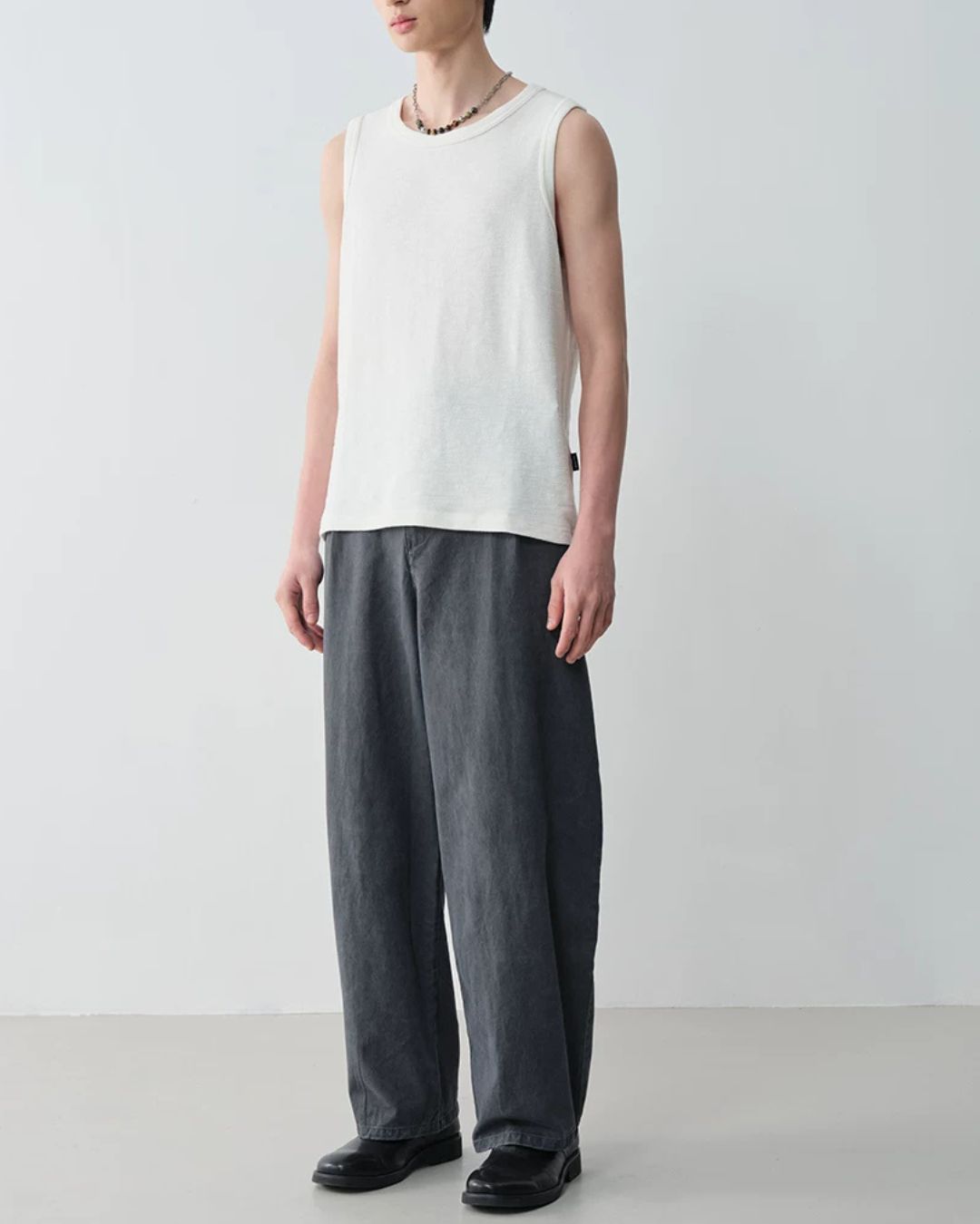 Pleated Cotton Wide Pants　WP102