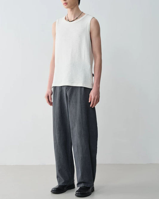 Pleated Cotton Wide Pants　WP102
