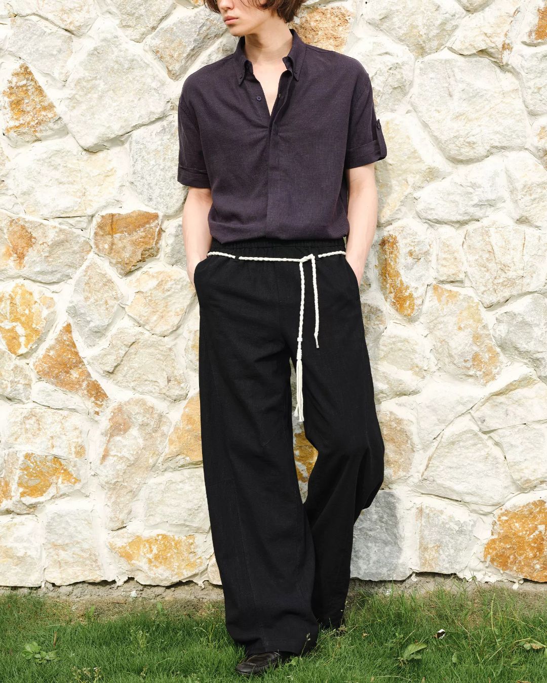 Roll-Tab Linen Shirt 　SS093