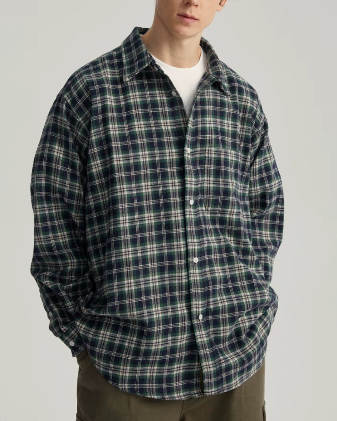 Relaxed Flannel Check Shirt　LS112