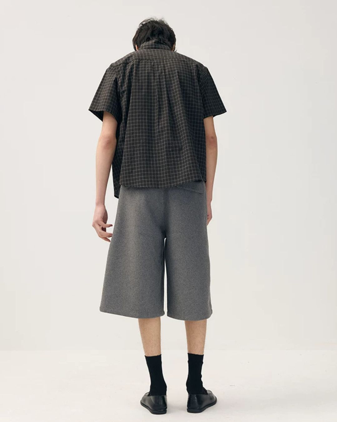 Tie-collar Retro Check Shirt　SS085