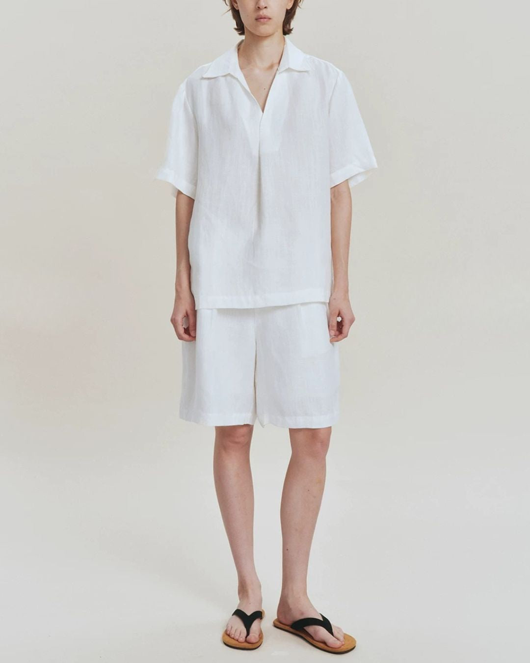 Linen Relaxed Skipper Shirt　SS095