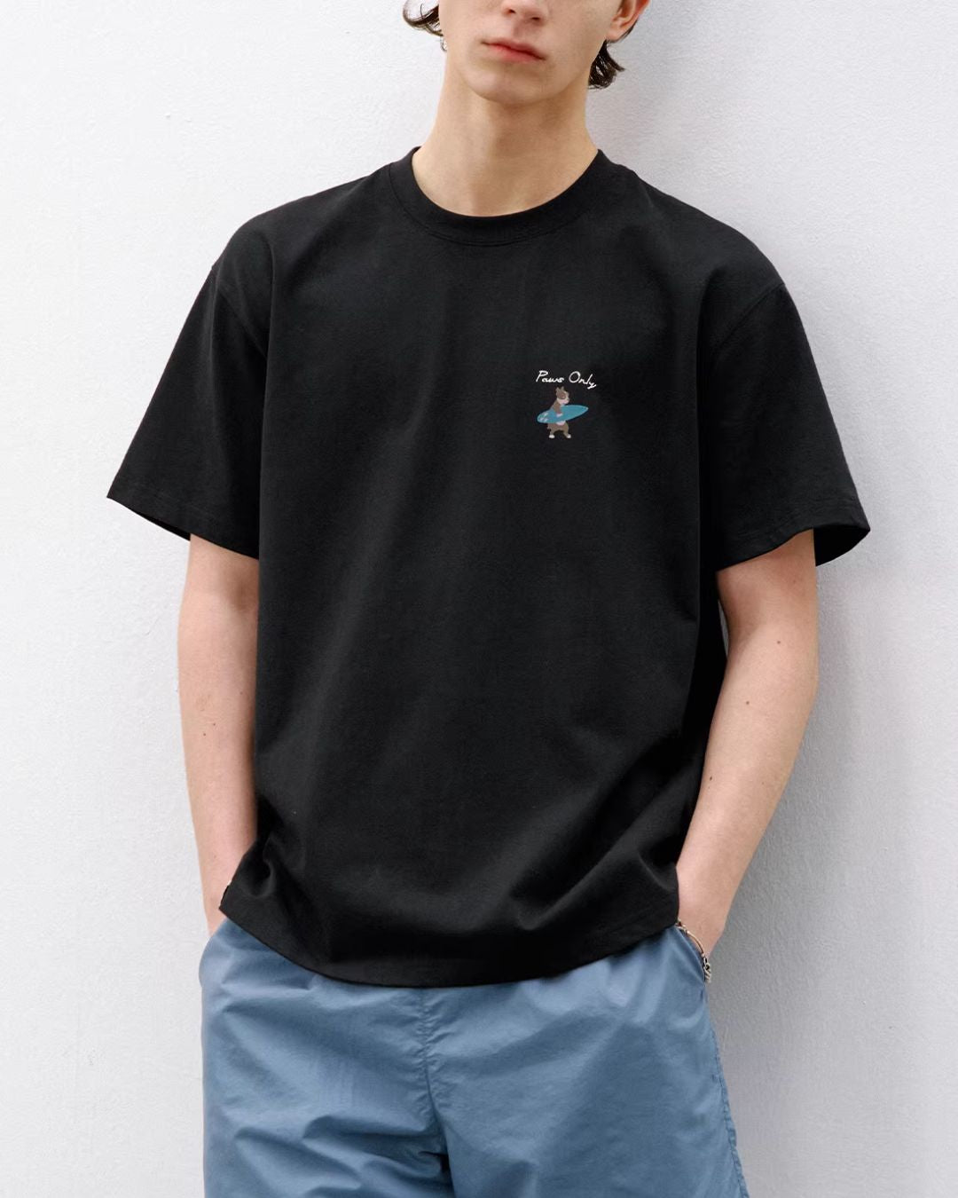 Animal Surfing Print T-shirt　ST173