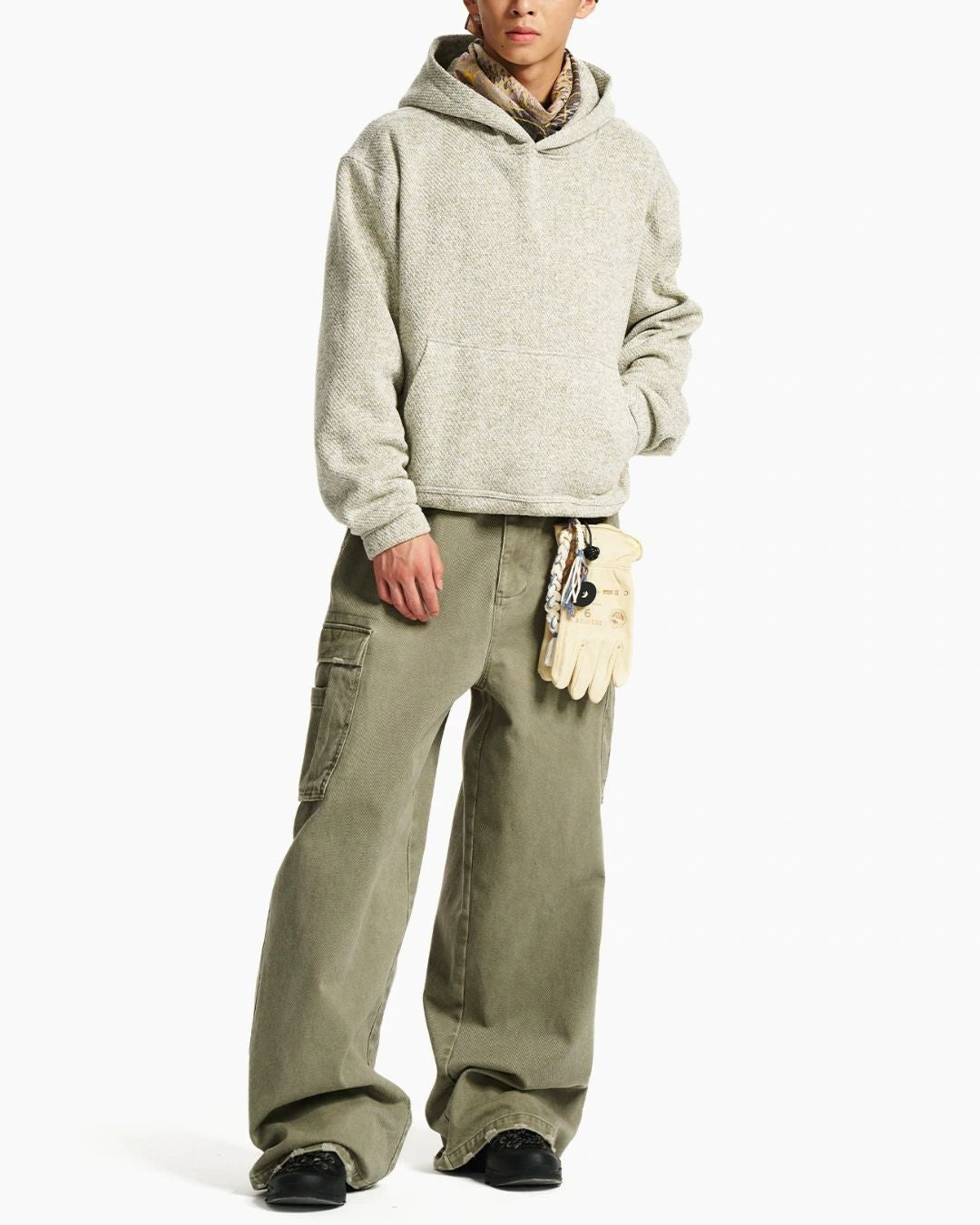 Textured Pullover Hoodie　HD084
