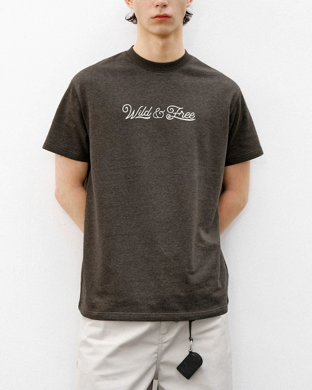 Textured Logo Crew Neck T-Shirt　ST188