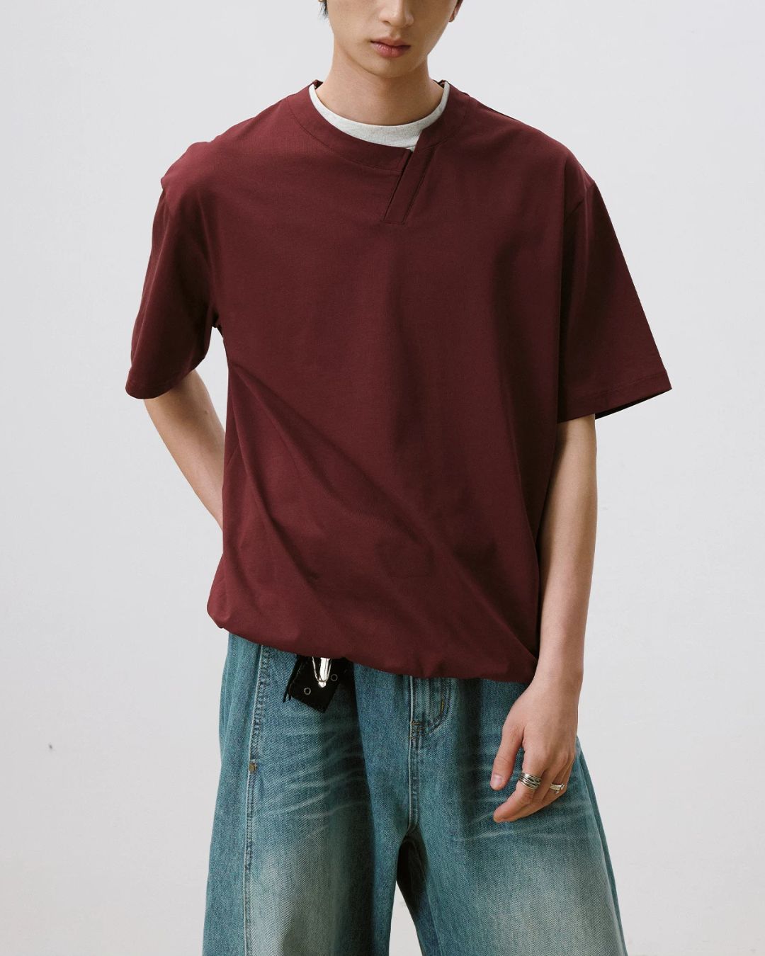 Asymmetrical Fake Layered T-shirt　ST217