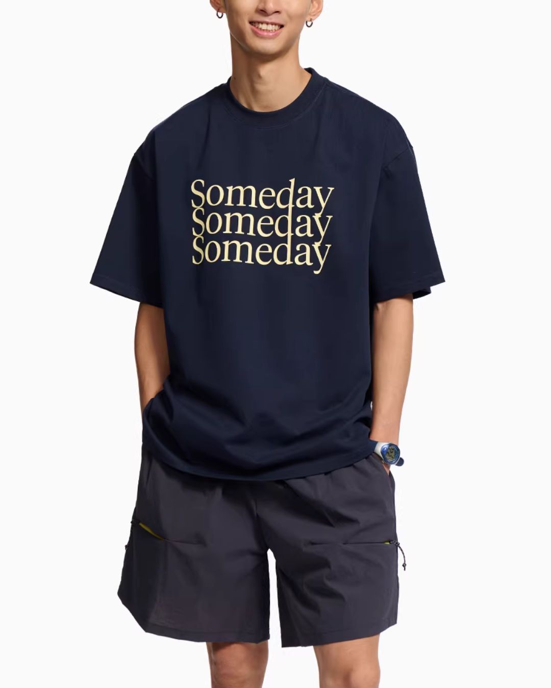 3-tier Logo Loose T-shirt　ST180