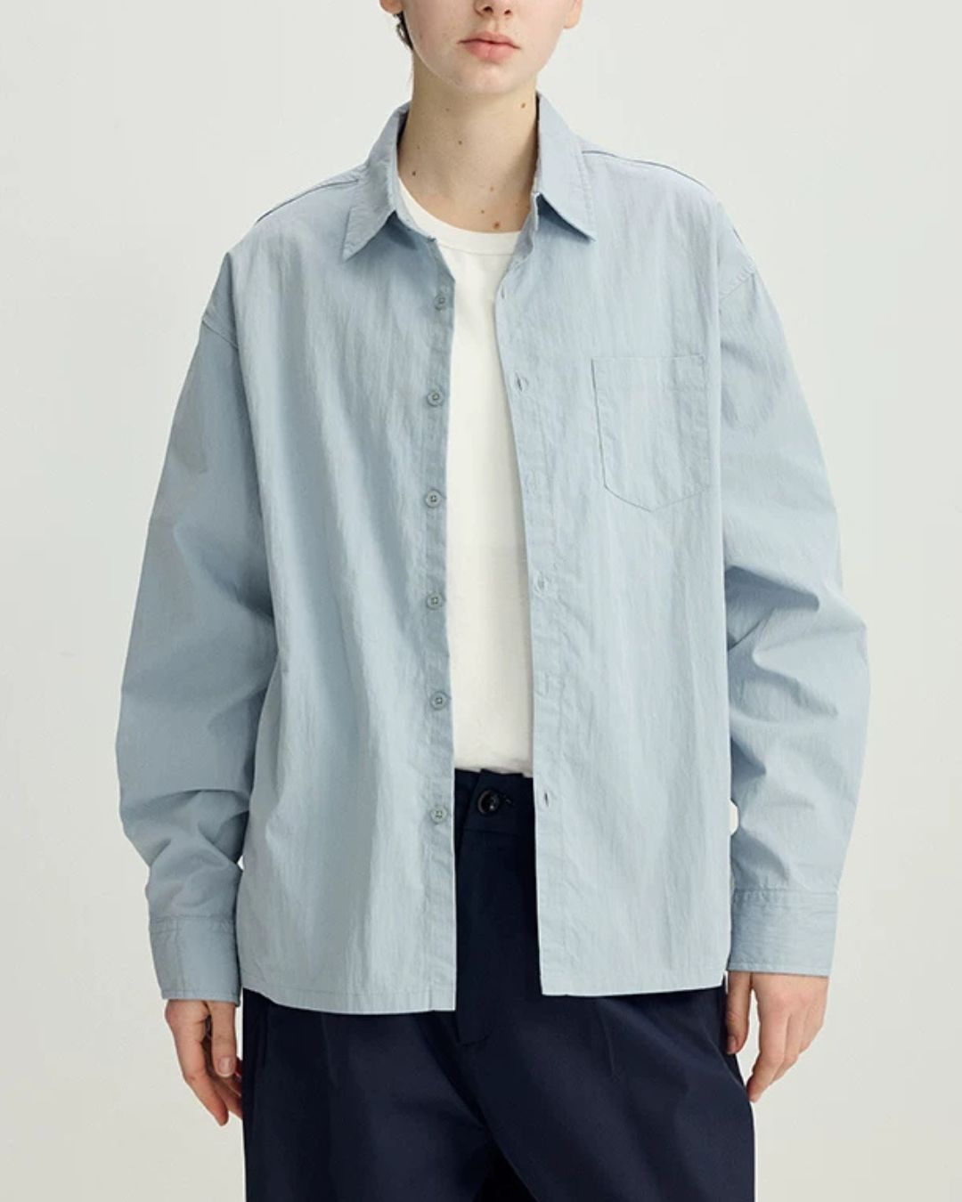 Light Blue Short-length Shirt　LS106